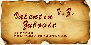 Valentin Zubović vizit kartica